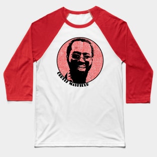 CURTIS MAYFIELD - Funk & Soul Superstar - Red Print Baseball T-Shirt